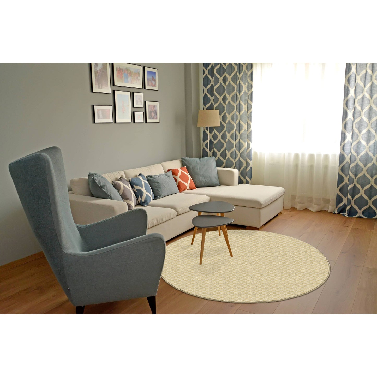 Tappeto da interni solido a medaglione Garland Rug