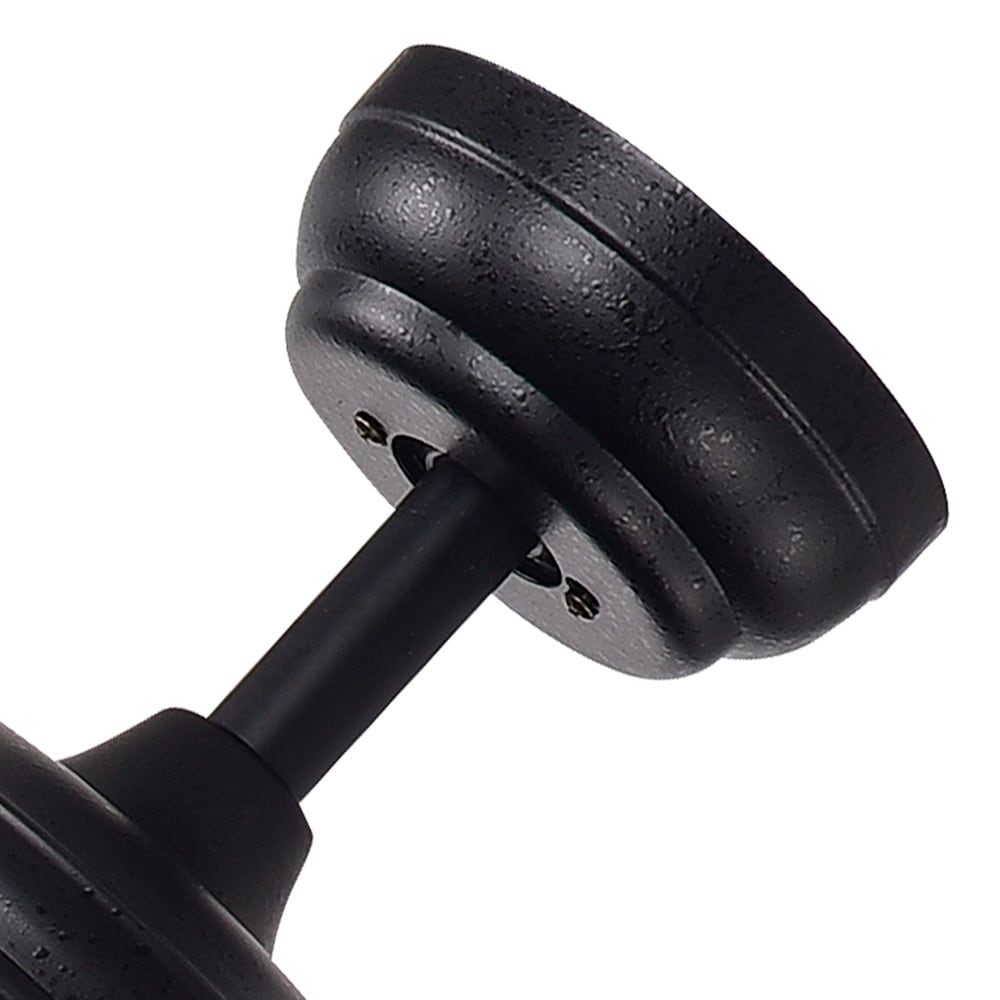 Ventilatore da soffitto Garlow nero opaco a 5 pale con lampadario a forma di coppe di fiori in cristallo (telecomando incluso) - Diametro 52 pollici