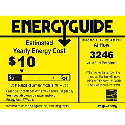 Ventilatore da soffitto Garlow nero opaco a 5 pale con lampadario a forma di coppe di fiori in cristallo (telecomando incluso) - Diametro 52 pollici