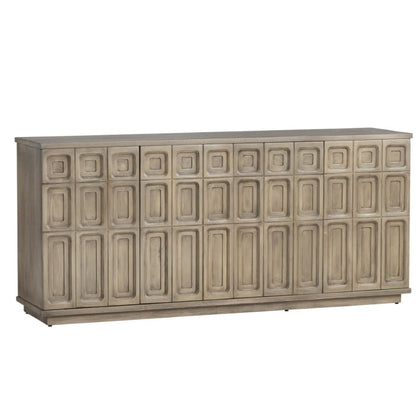 Credenza in legno vintage con motivo geometrico