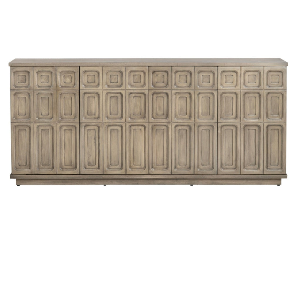 Credenza in legno vintage con motivo geometrico