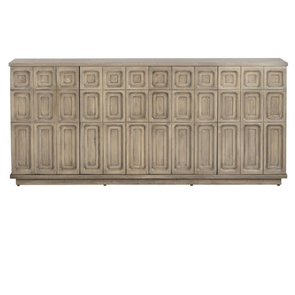 Credenza in legno vintage con motivo geometrico