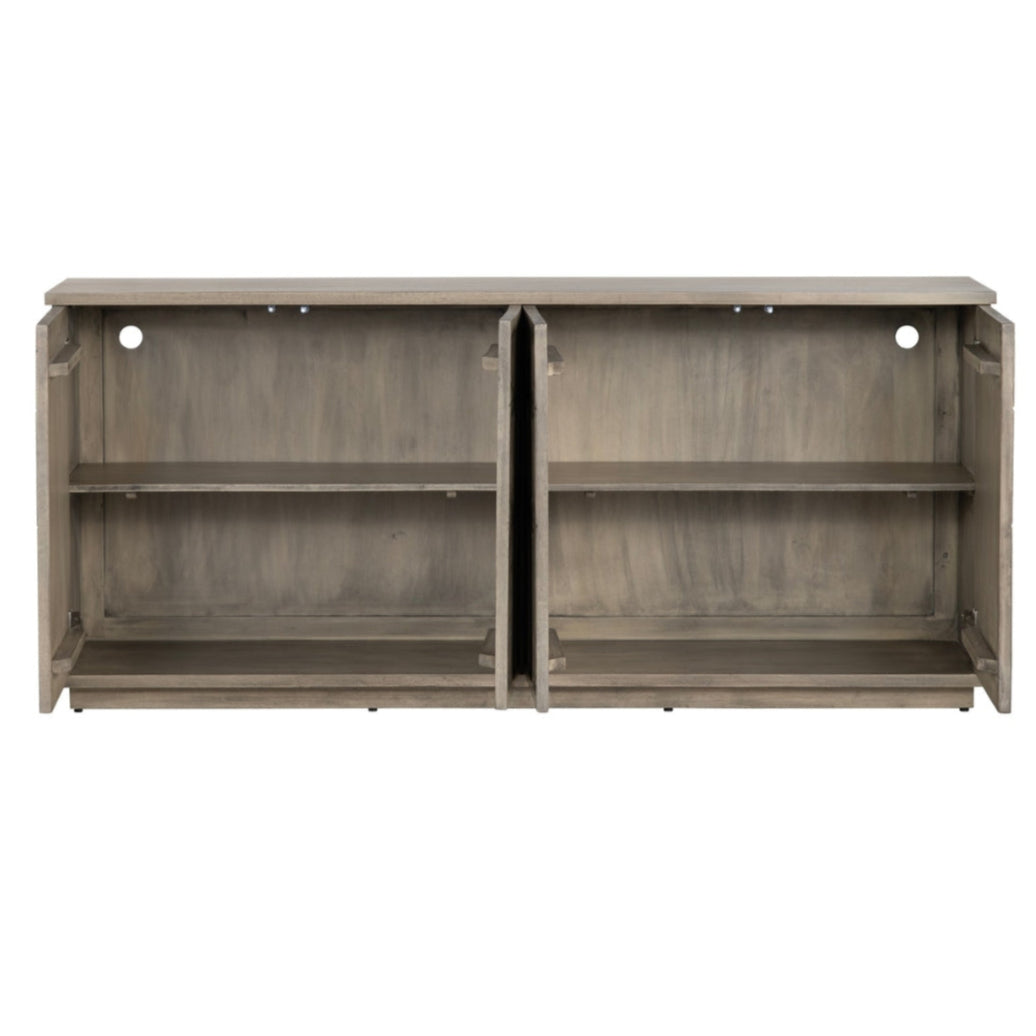 Credenza in legno vintage con motivo geometrico