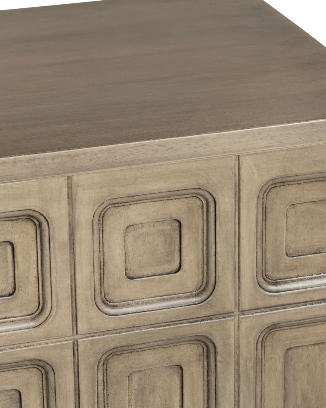 Credenza in legno vintage con motivo geometrico