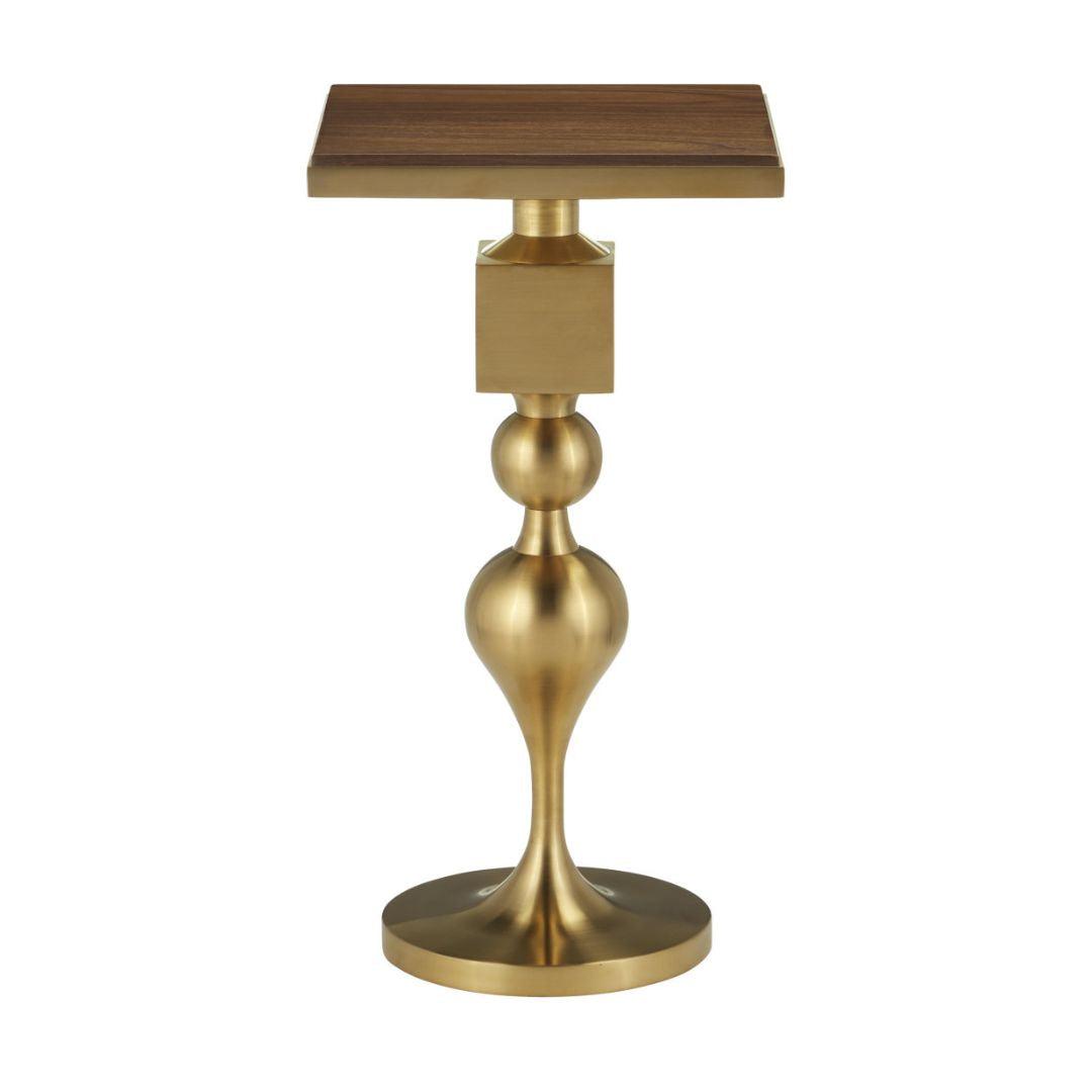 Tavolino con piano in noce dorato