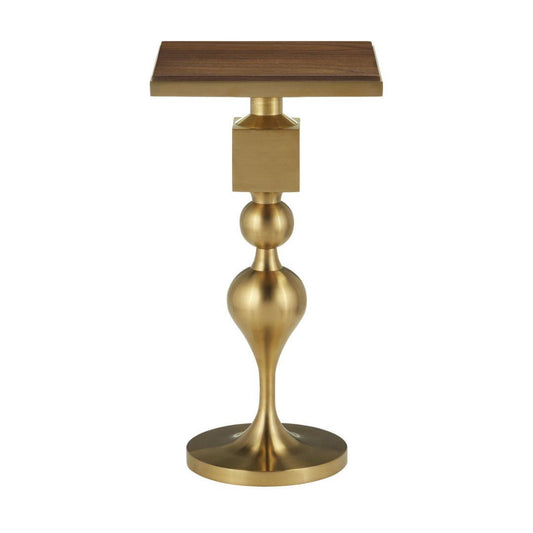 Tavolino con piano in noce dorato