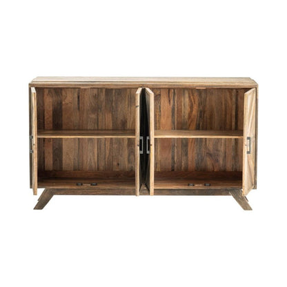 Credenza rustica in legno con design geometrico