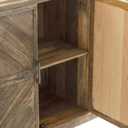 Credenza rustica in legno con design geometrico
