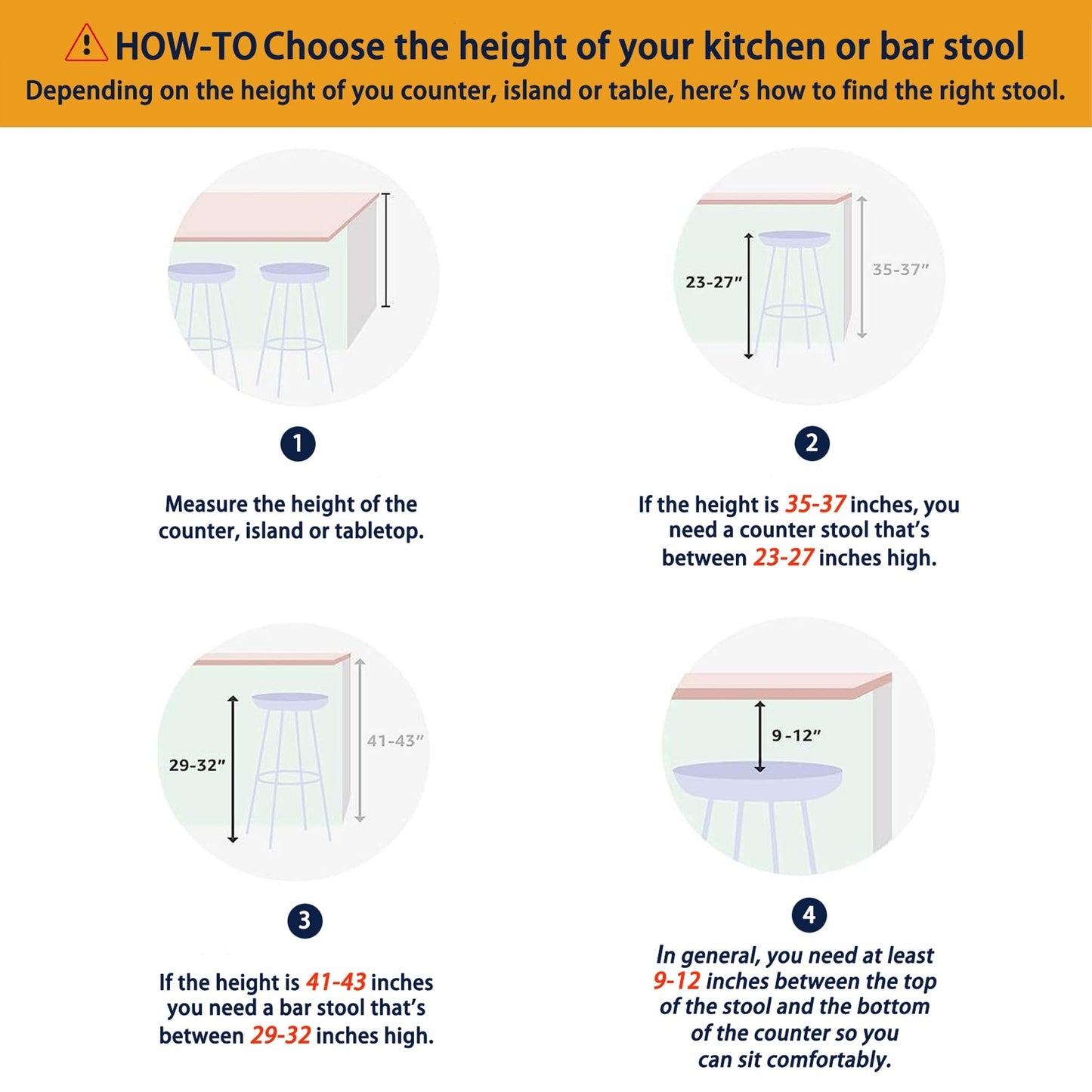 Glitzhome Set di 2 o 4 sgabelli da bar girevoli in legno moderni, altezza bancone e bar