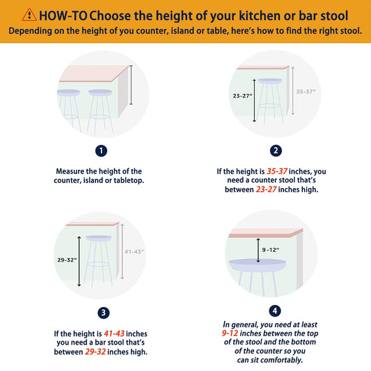 Glitzhome Set di 2 o 4 sgabelli da bar girevoli in legno moderni, altezza bancone e bar