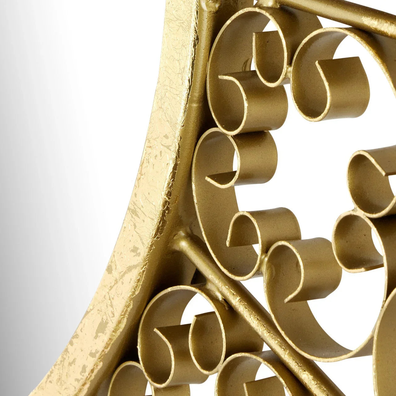 Specchio rotondo con foglia d'oro e raggi di sole