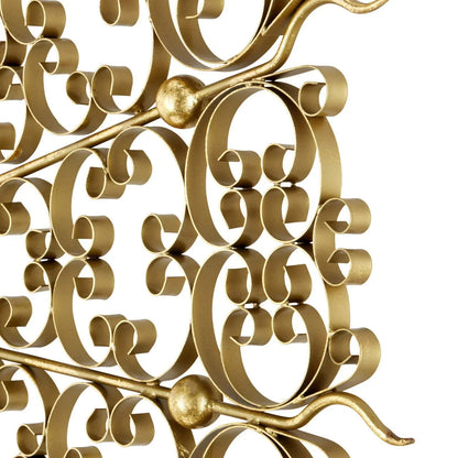 Specchio rotondo con foglia d'oro e raggi di sole