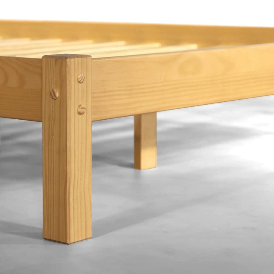 Letto a piattaforma con pannello in legno massello Shaker Grain Wood Furniture