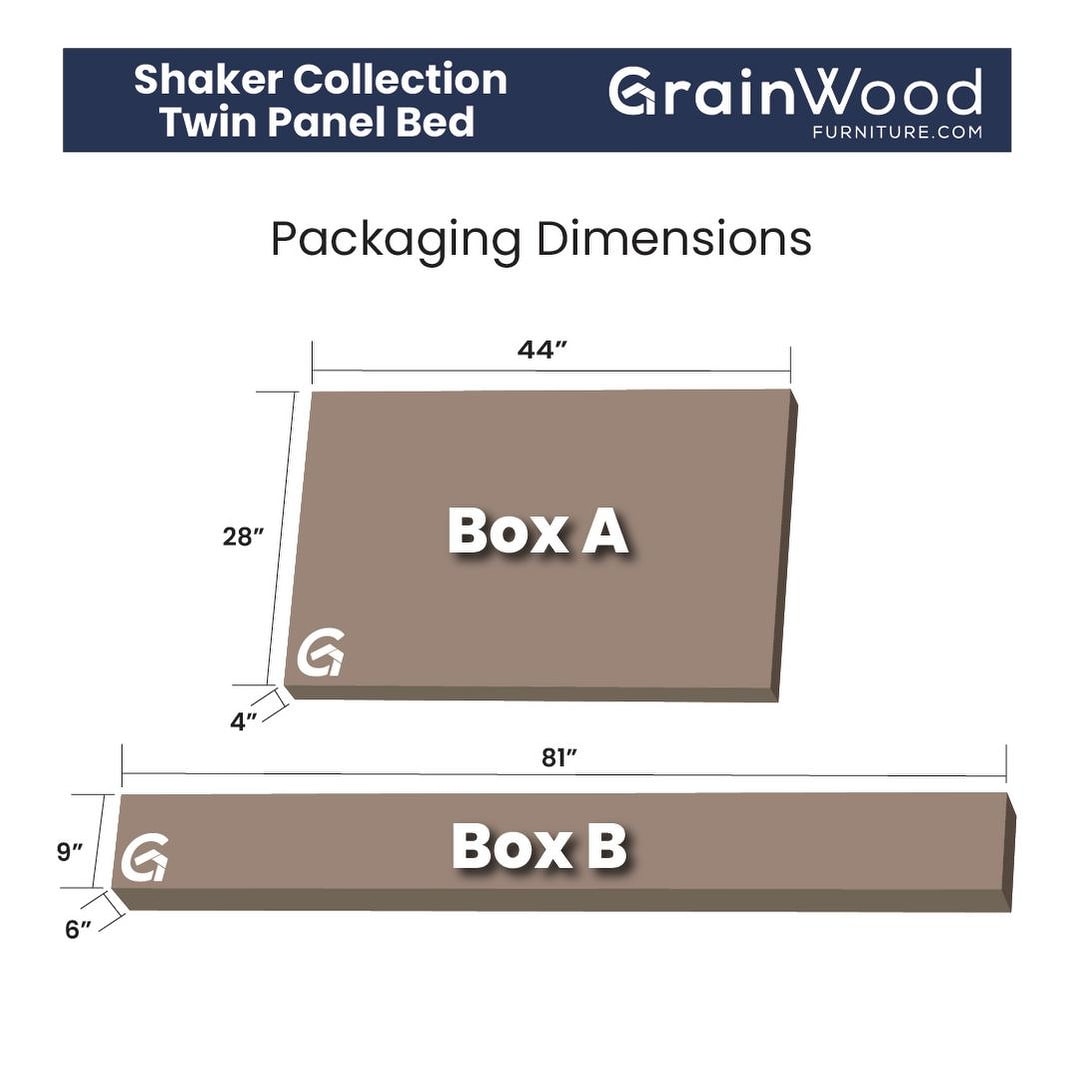 Letto a piattaforma con pannello in legno massello Shaker Grain Wood Furniture