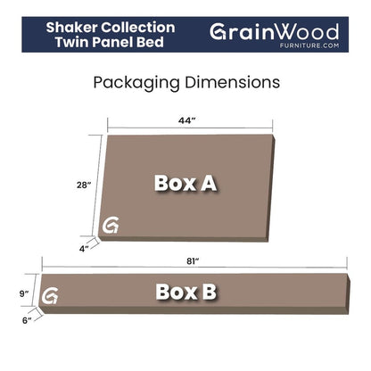 Letto a piattaforma con pannello in legno massello Shaker Grain Wood Furniture