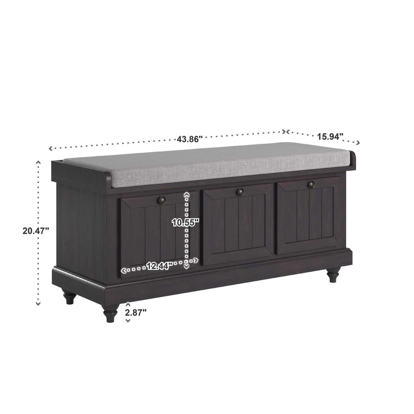 Panca contenitore Granger con cuscino di seduta in lino di iNSPIRE Q Classic