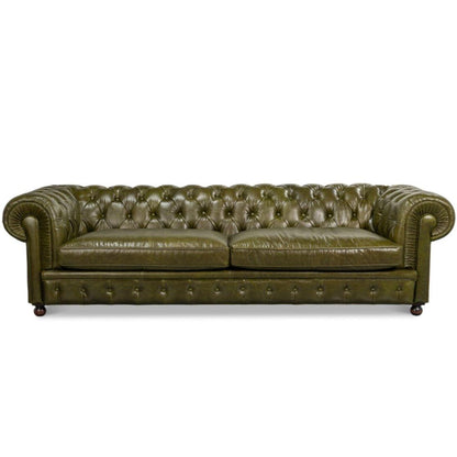 Divano Chesterfield in pelle verde di lusso