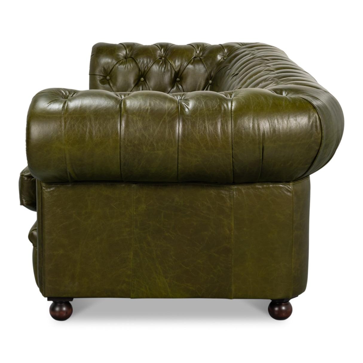 Divano Chesterfield in pelle verde di lusso
