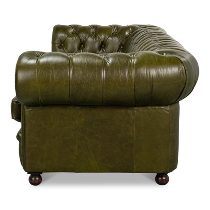 Divano Chesterfield in pelle verde di lusso