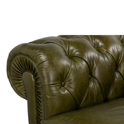 Divano Chesterfield in pelle verde di lusso