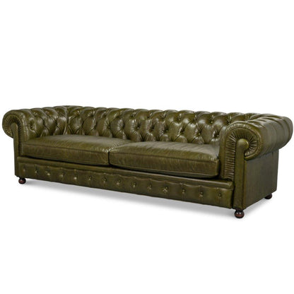 Divano Chesterfield in pelle verde di lusso