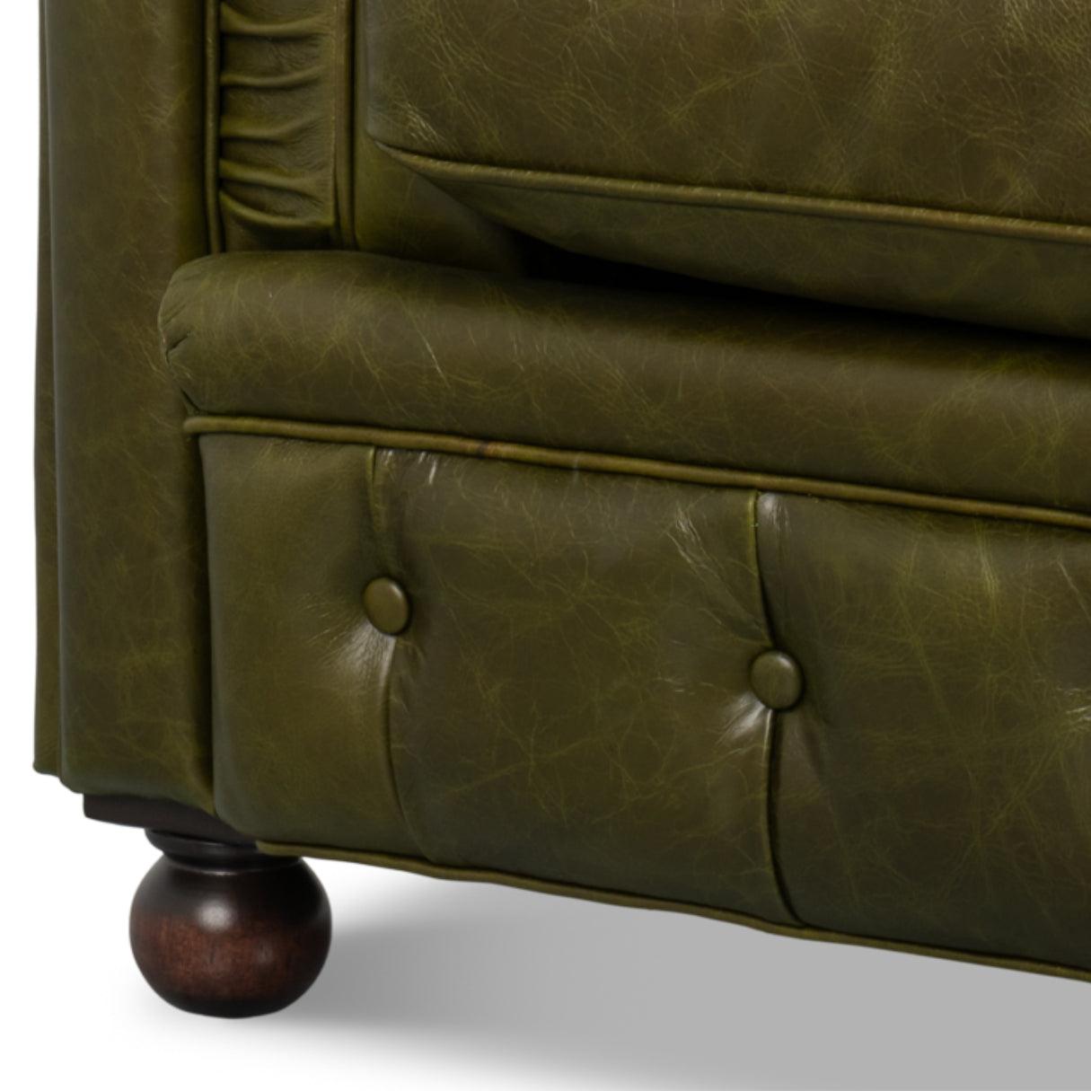 Divano Chesterfield in pelle verde di lusso