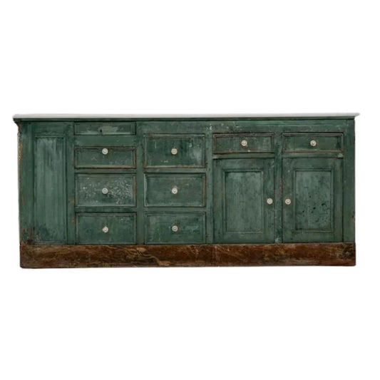 Credenza con piano in marmo verde francese, circa 1850