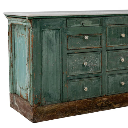 Credenza con piano in marmo verde francese, circa 1850