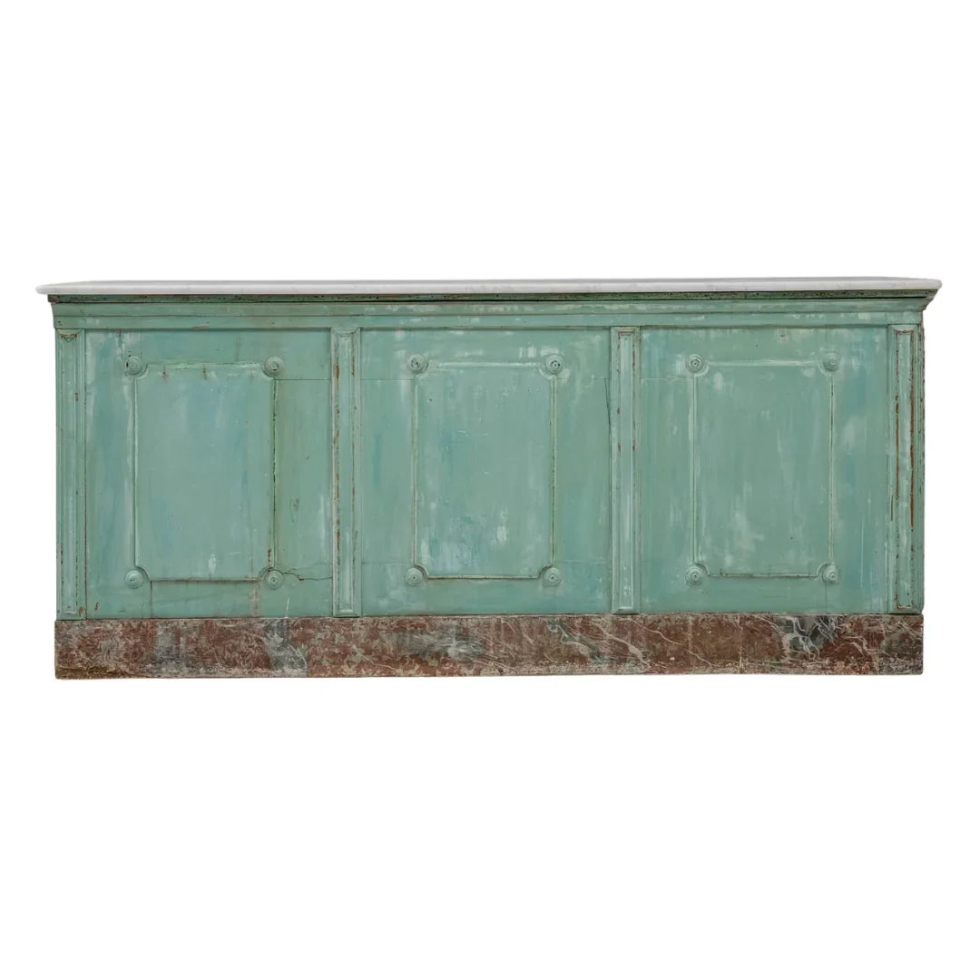 Credenza con piano in marmo verde francese, circa 1850