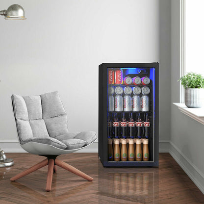 Frigorifero per bevande Gymax da 120 lattine, birra, vino, bibite, mini refrigeratore