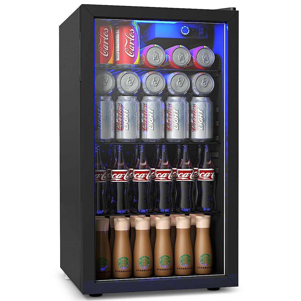 Frigorifero per bevande Gymax da 120 lattine, birra, vino, bibite, mini refrigeratore