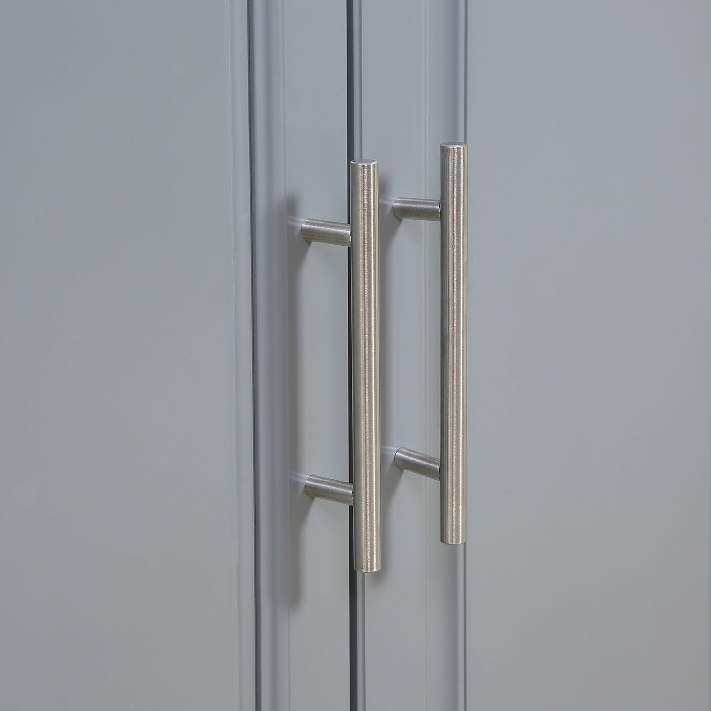 HOMCOM Isola da cucina mobile con contenitore, carrello da cucina portatile con piano in acciaio inox, grigio - N/D