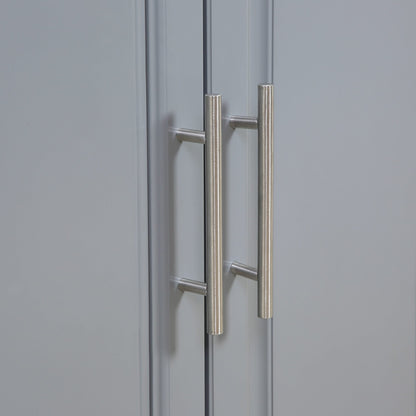 HOMCOM Isola da cucina mobile con contenitore, carrello da cucina portatile con piano in acciaio inox, grigio - N/D