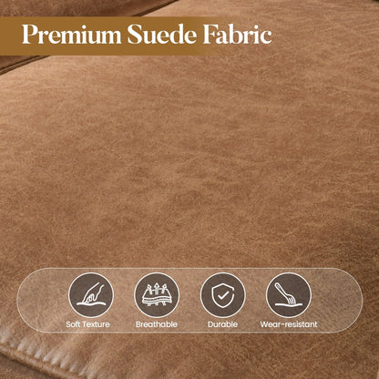 Divano imbottito HOOOWOOO Mid-Century a 3 posti con gambe in legno per soggiorno