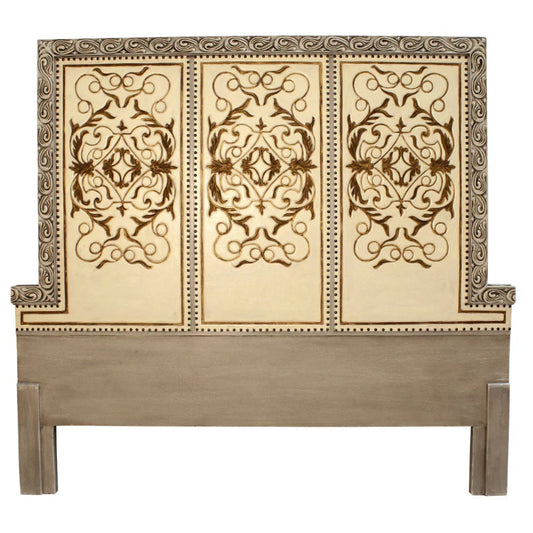 Testiera in pelle barocca intagliata a mano