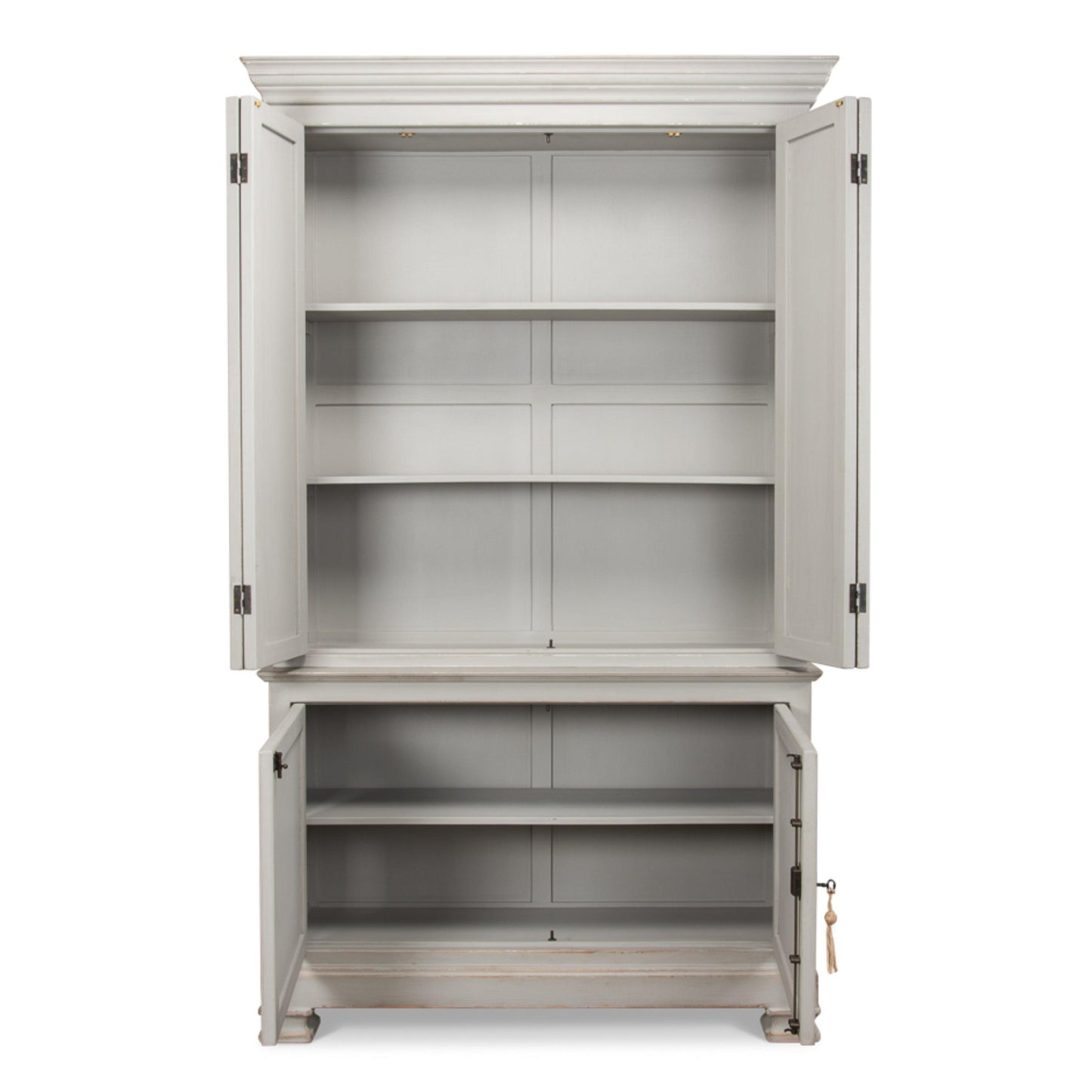 Mobiletto Directoire con finiture grigie e dorate