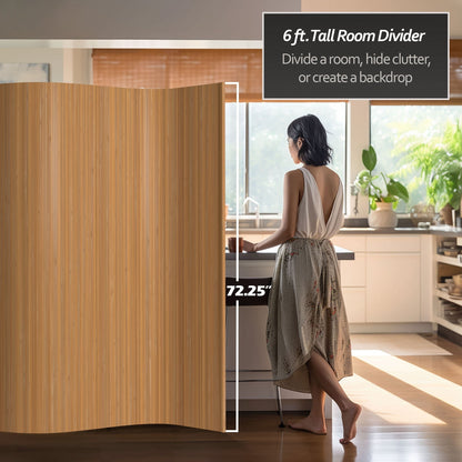 Paravento fatto a mano in bambù ondulato da 6 piedi (Cina)