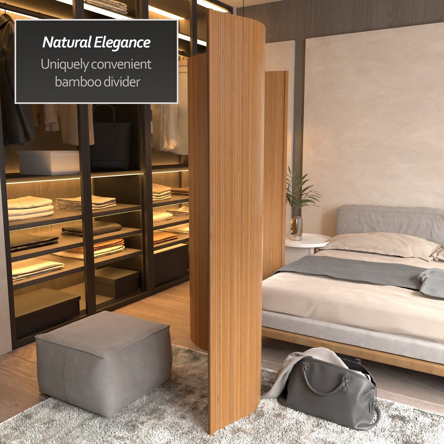 Paravento fatto a mano in bambù ondulato da 6 piedi (Cina)