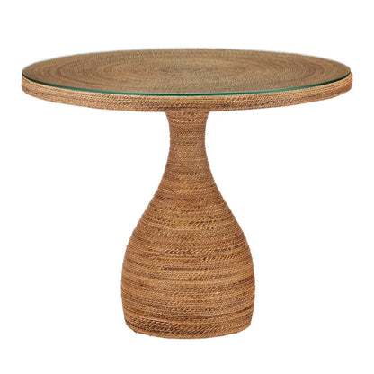 Tavolo da bistrot in corda di abaca intrecciata a mano