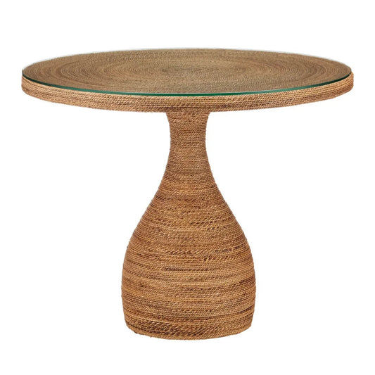 Tavolo da bistrot in corda di abaca intrecciata a mano