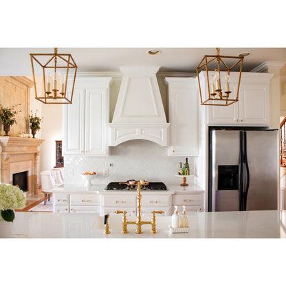 Rubinetto da cucina Heritage Bridge con spruzzatore in ottone