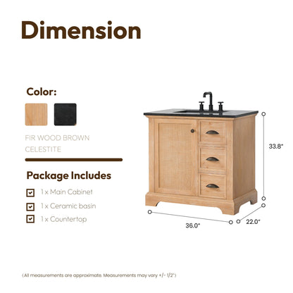 Mobile da bagno Hervas con piano in marmo naturale senza specchio