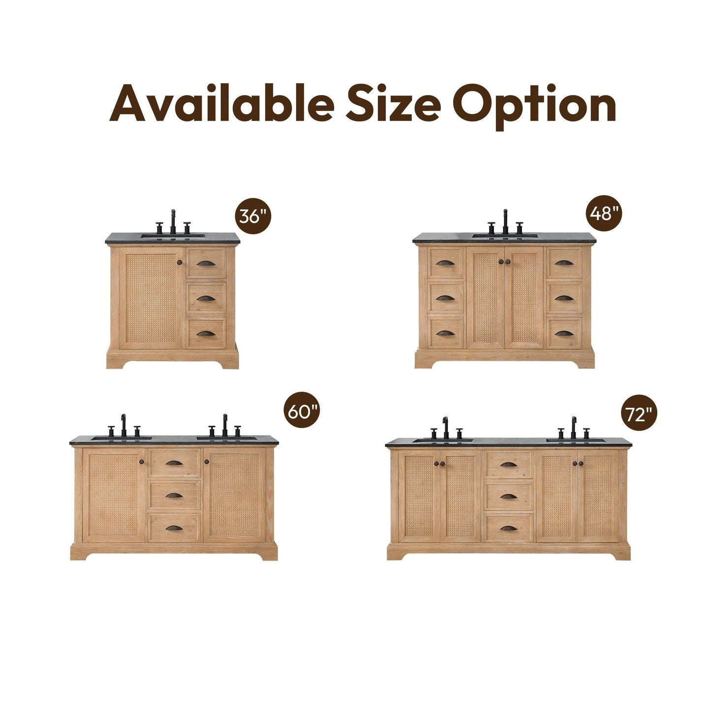 Mobile da bagno Hervas con piano in marmo naturale senza specchio