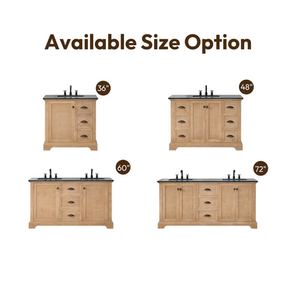 Mobile da bagno Hervas con piano in marmo naturale senza specchio