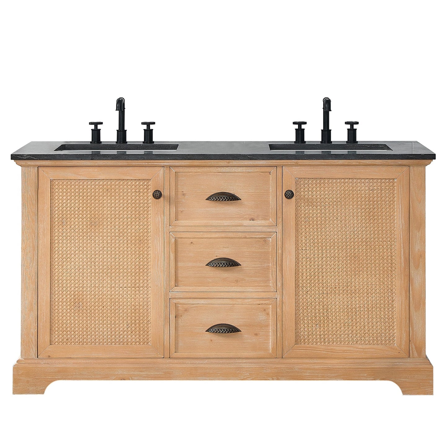 Mobile da bagno Hervas con piano in marmo naturale senza specchio