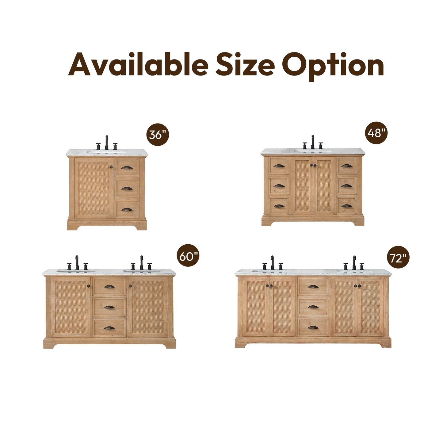 Mobile da bagno Hervas con piano in marmo naturale senza specchio