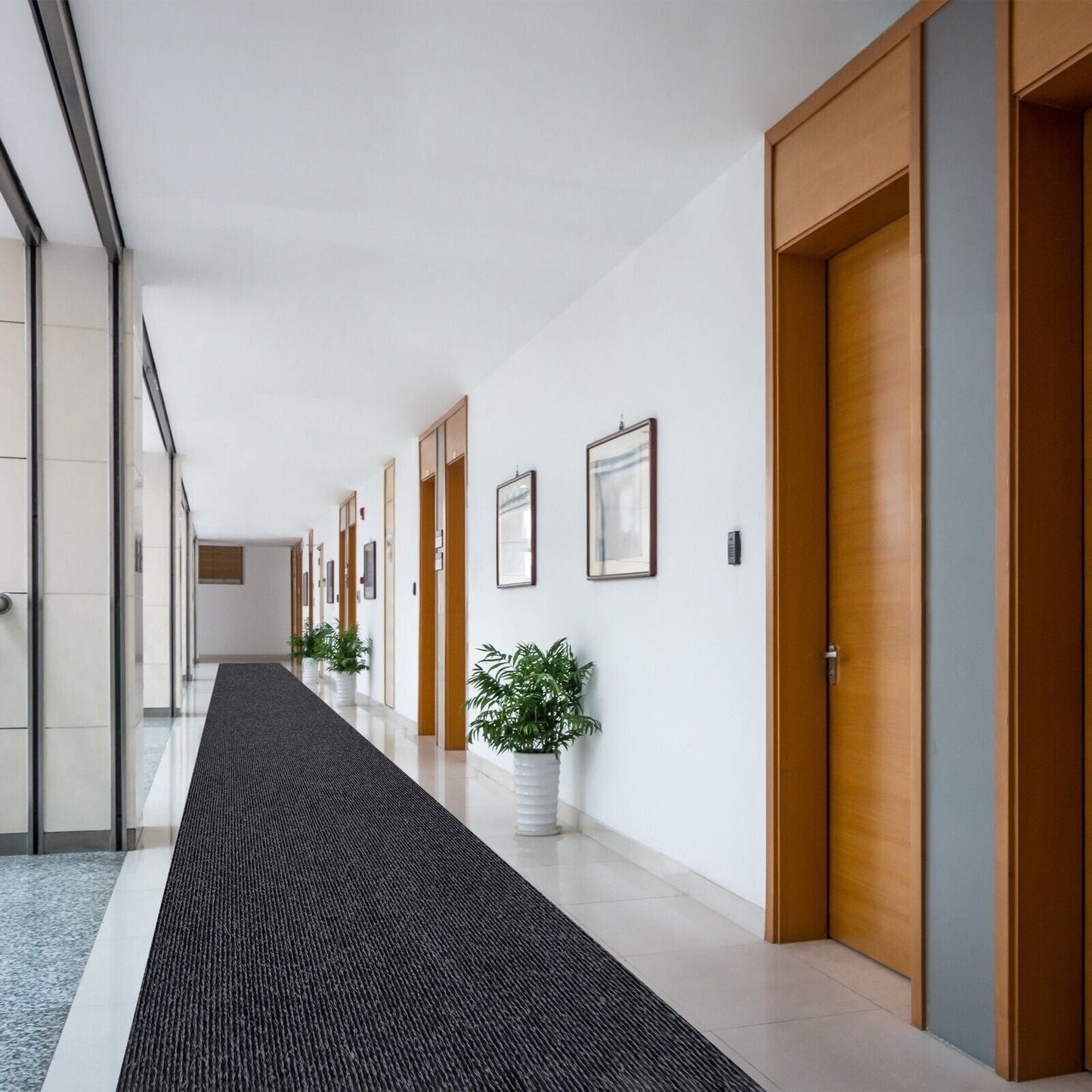 Tappeto da corridoio di alta qualità per interni/esterni di dimensioni personalizzate con supporto in PVC antiscivolo, larghezza 36'' x lunghezza a scelta