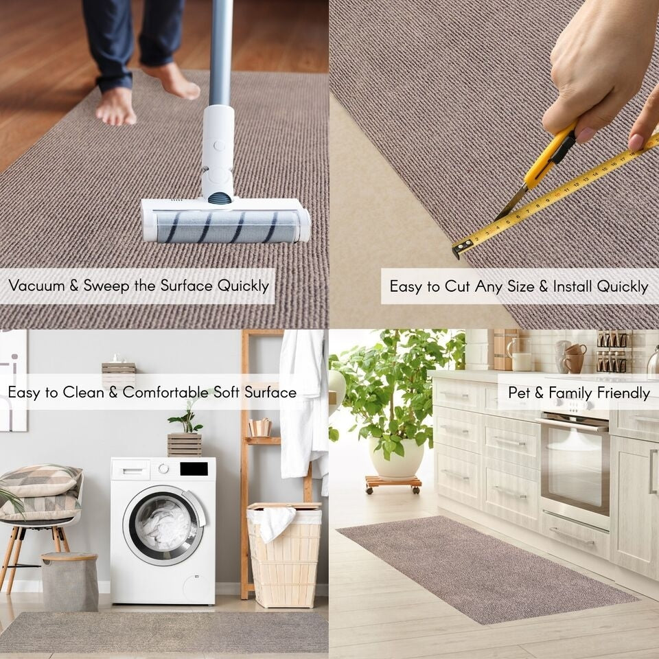 Tappeto da corridoio di alta qualità per interni/esterni di dimensioni personalizzate con supporto in PVC antiscivolo, larghezza 36'' x lunghezza a scelta