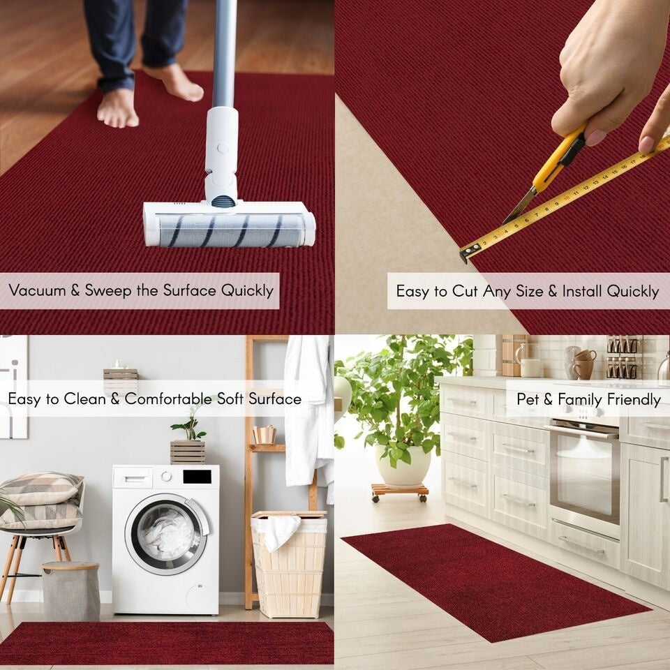 Tappeto da corridoio di alta qualità per interni/esterni di dimensioni personalizzate con supporto in PVC antiscivolo, larghezza 36'' x lunghezza a scelta