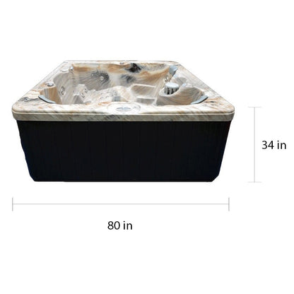 Home and Garden Spas Vasca idromassaggio per 5 persone con 51 getti e sistema all'ozono - 80x80x34